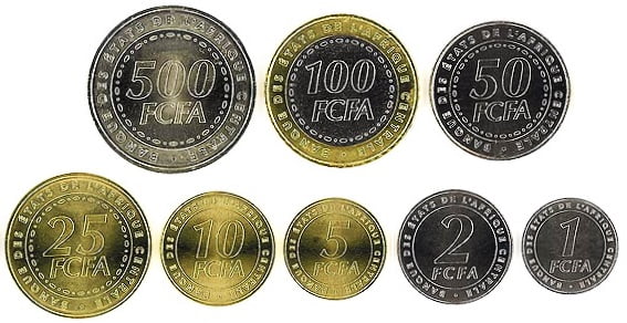 Monedas de Africa central francos