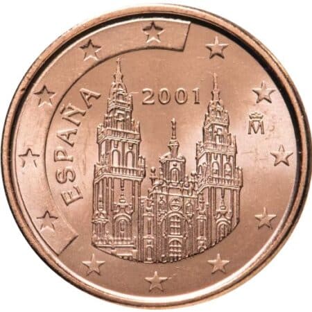 Anverso Moneda 1 céntimo de euro 2001 España