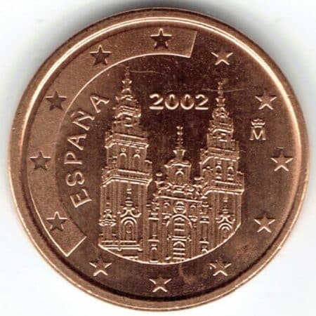Anverso Moneda 1 céntimo de euro 2002 España