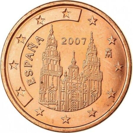 anverso españa moneda de 1 centimo de euro 2007