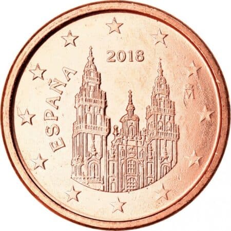 moneda de España 1 céntimo de euro del año 2018