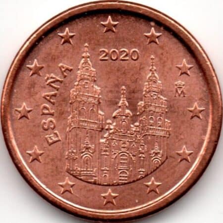 Moneda 1 céntimo de euro 2020 España anverso en numinformatica
