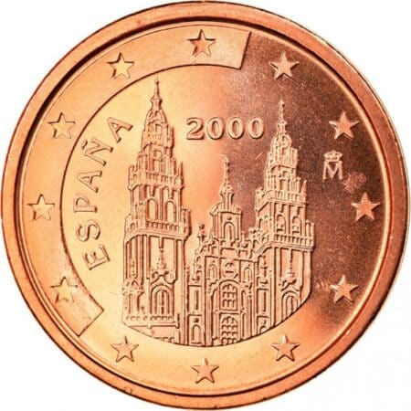 Moneda 2 céntimo de euro 2000 España anverso en numinformatica