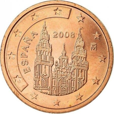 Moneda 2 céntimo de euro 2008 España anverso en numinformatica