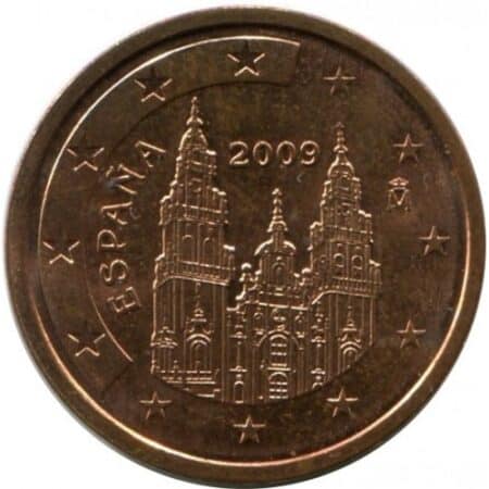 Moneda 2 céntimo de euro 2009 España anverso en numinformatica