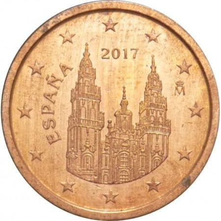Moneda 2 céntimo de euro 2017 España anverso en numinformatica