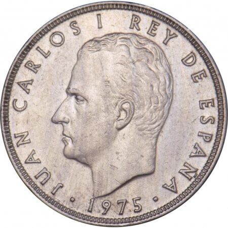 Anverso Moneda 5 pesetas 1975 España con CECA 78