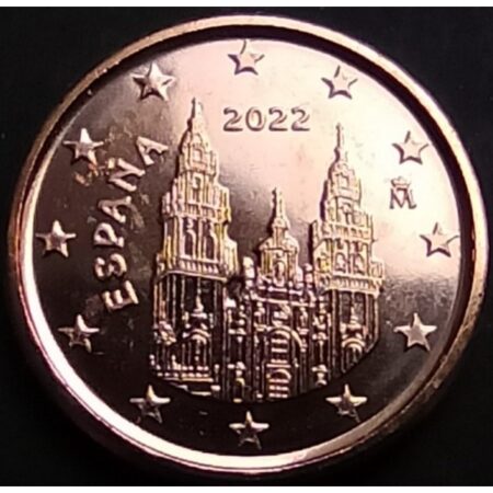 moneda de 1 céntimos de euro España año 2022 anverso en numinformatica