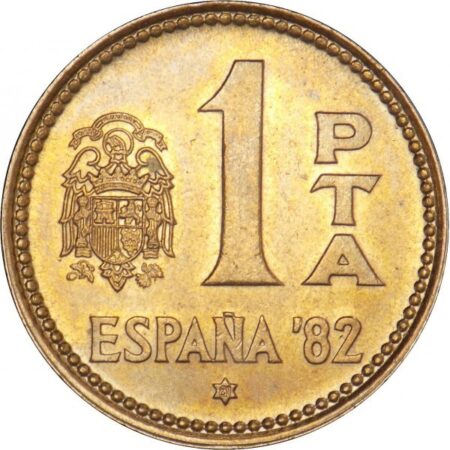 La Moneda de 1 Peseta de España, acuñada en el año 1980 y en la estrella el 80