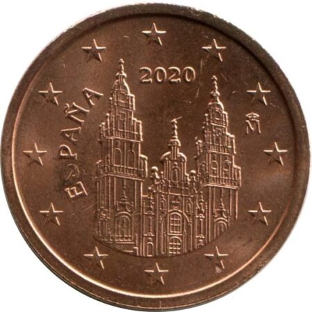 Moneda 2 céntimos de euro 2020 España anverso en numinformatica