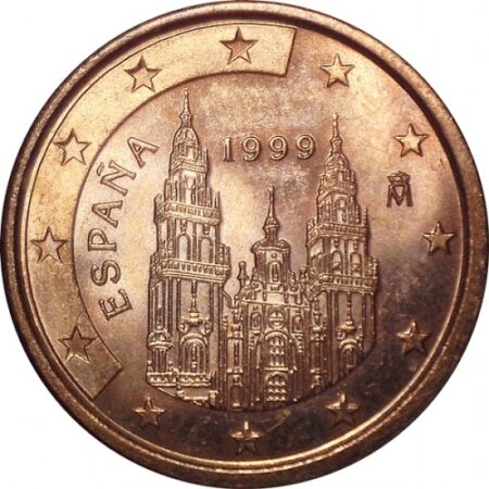 Moneda 5 céntimos de euro 1999 España anverso en numinformatica