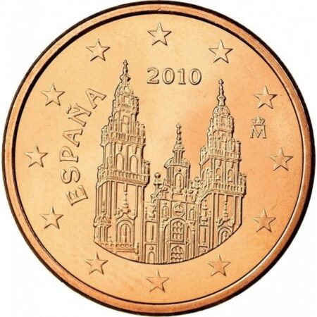 Moneda 5 céntimos de euro 2010 España anverso en numinformatica