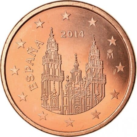 Moneda 5 céntimos de euro 2014 España anverso en numinformatica