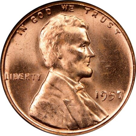 anverso Moneda 1 céntimo 1957 Estado Unidos de América sin CECA