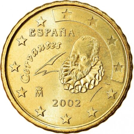 moneda de 10 céntimos de euro España año 2002 anverso en numinformatica