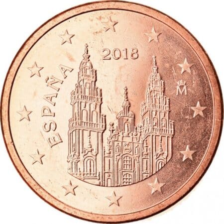 moneda de 5 céntimos de euro España año 2018 anverso en numinformatica