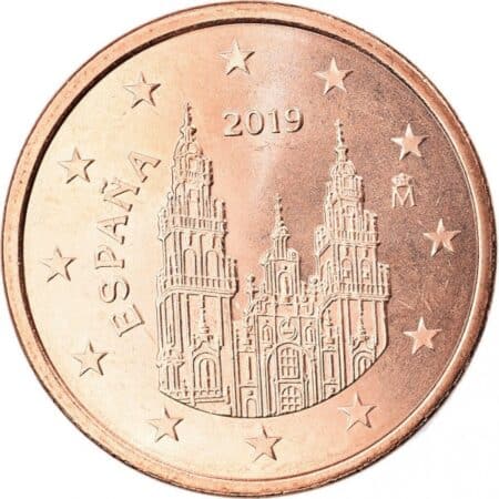 moneda de 5 céntimos de euro España año 2019 anverso en numinformatica