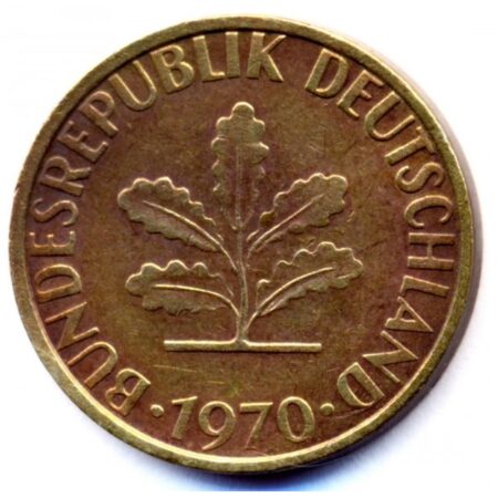 Moneda 5 peniques 1970 Alemania Ceca F anverso