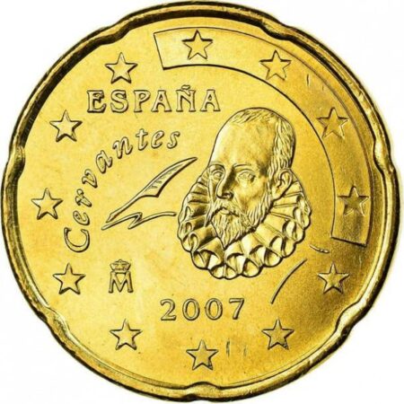 anverso Moneda 20 céntimos 2007 España