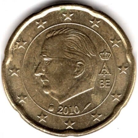 moneda de 10 céntimos de euro Belgica año 2010 anverso en numinformatica