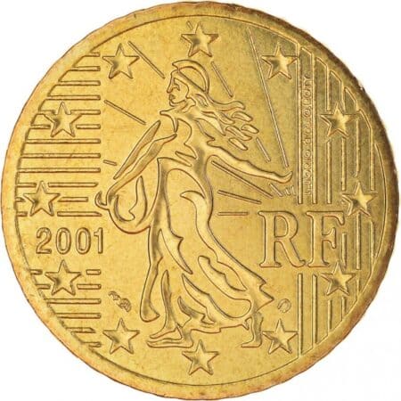anverso Moneda 50 céntimos Euro 2001 Francia