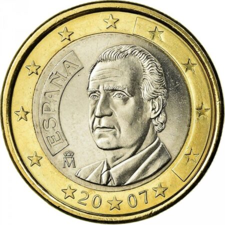 anverso de la moneda de 1 euro españa 2007