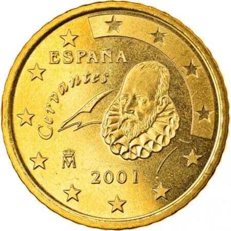Anverso Moneda 50 céntimos Euro 2001 España