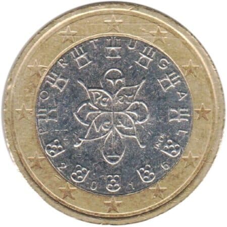 Moneda 1 Euro 2016 Portugal anverso