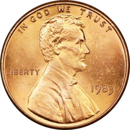 Moneda 1 céntimo 1983 Estado Unidos de América sin CECA anverso