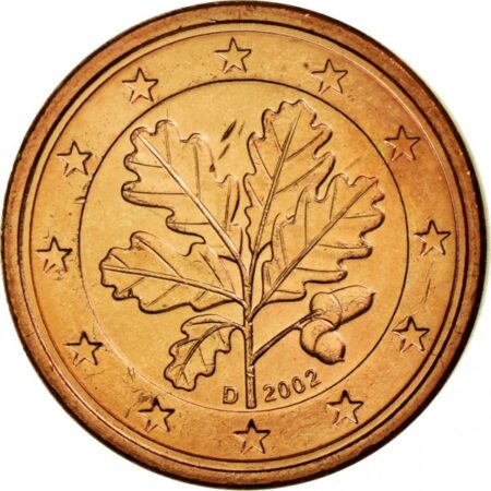 Moneda 1 céntimo de euro 2002 Alemania CECA D anverso