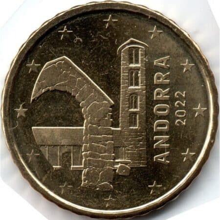Moneda 10 céntimos Euros 2022 Andorra anverso
