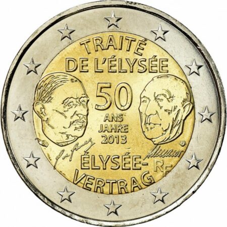 Moneda 2 Euros 2013 Francia Conmemorativa 50º aniversario anverso