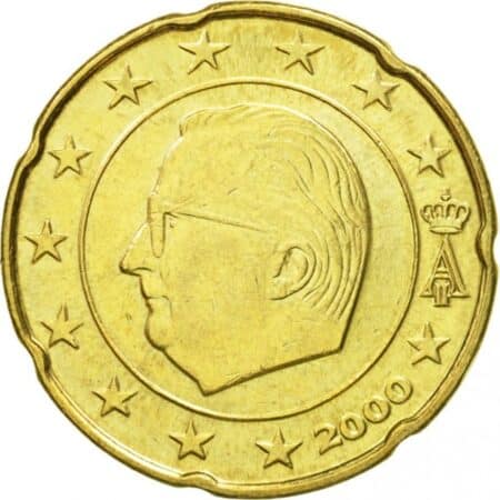 Moneda 20 céntimos Euros 2000 Bélgica anverso