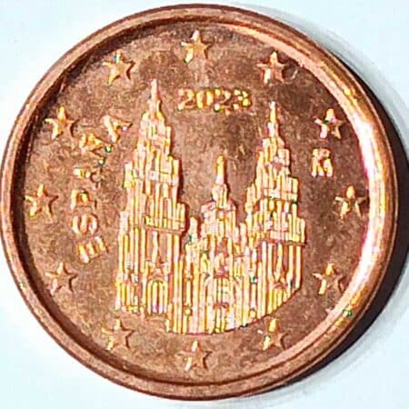 Moneda 1 céntimo de euro 2023 España anverso en numinformatica