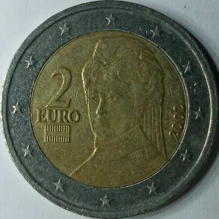 Moneda 2 Euros 2002 Austria anverso en numinformatica