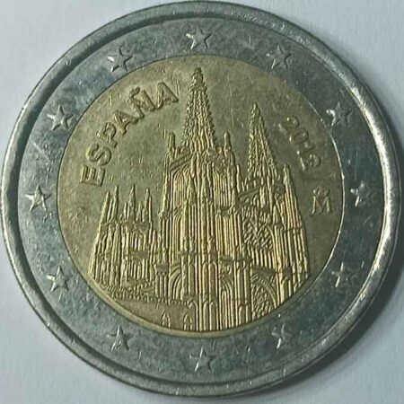 Moneda 2 Euros 2012 España Conmemorativa Catedral Burgos anverso en numinformatica