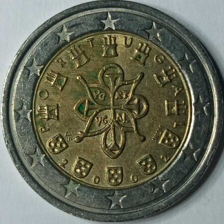 Moneda 2 Euros 2002 Portugal anverso en numinformatica