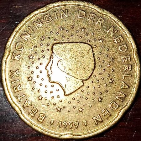 Moneda 20 céntimos 1999 Países Bajos anverso en numinformatica