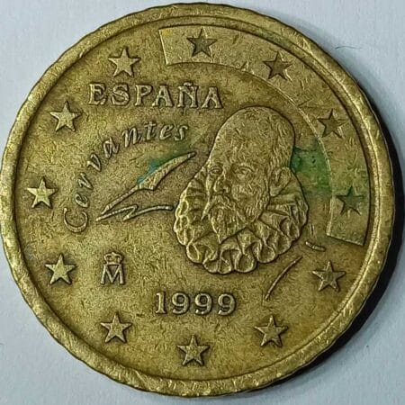 Moneda 50 céntimos Euro 1999 España anverso en numinformatica