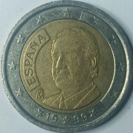 Moneda 2 Euros 1999 España anverso en numinformatica