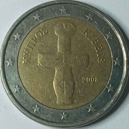 Moneda 2 Euros 2008 Chipre anverso en numinformatica