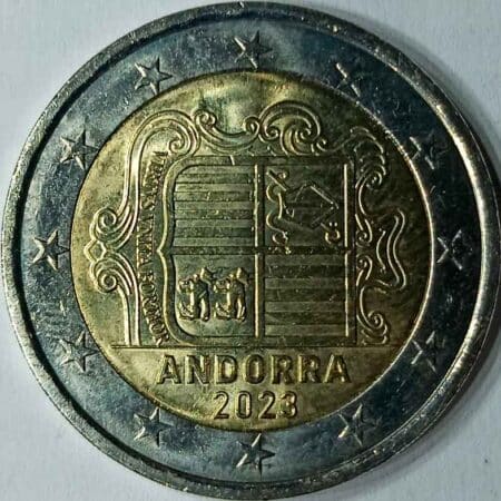 Moneda 2 Euros 2023 Andorra anverso en numinformatica