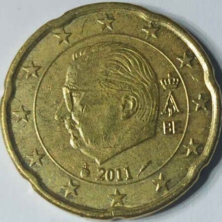 Moneda 20 céntimos 2011 Belgica anverso en numinformatica