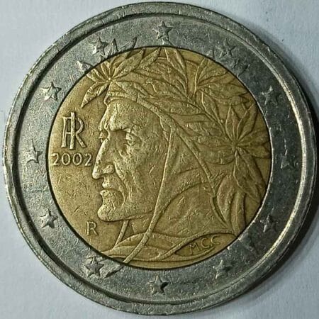 Moneda 2 Euros 2002 Italia anverso en numinformatica