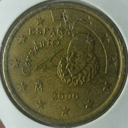 Moneda 50 céntimos Euro 2000 España anverso en numinformatica
