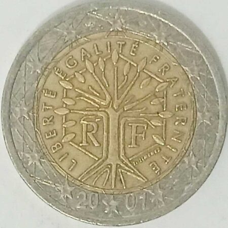 Moneda 2 Euros 2001 Francia anverso en numinformatica