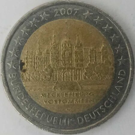 Moneda 2 Euros 2007 Alemania CECA F Castillo de Schwerin