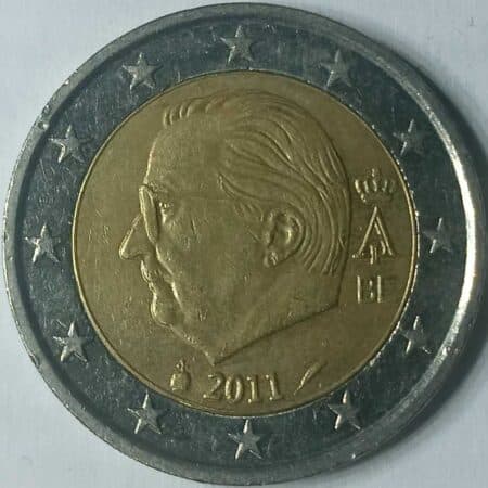 Moneda 2 Euros 2011 Belgica anverso en numinformatica