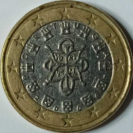 Anverso moneda 1 euro Portugal año 2006 en numinformatica