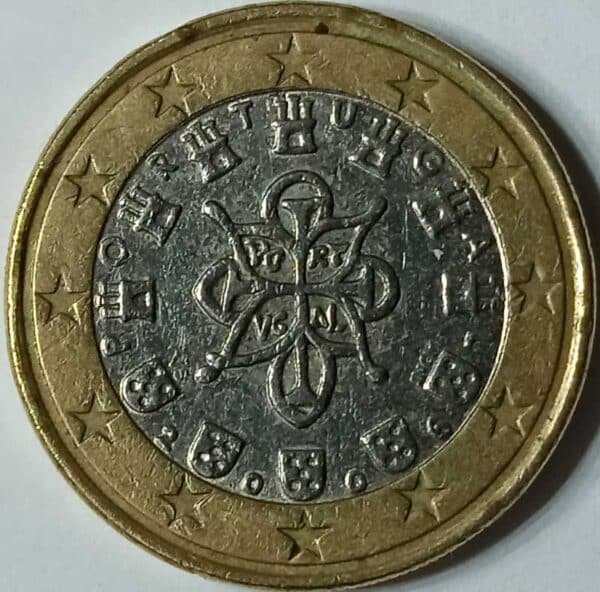 Anverso moneda 1 euro Portugal año 2006 en numinformatica
